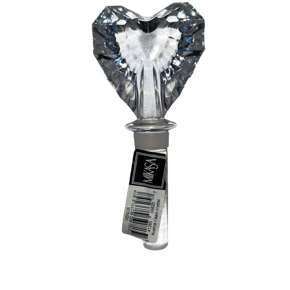 mikasa NEW clear glass crystal HEART wine bottle stopper - Picture 1 of 5